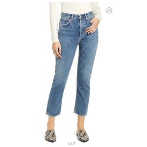 Riley High Waist Crop Straight Leg Jeans